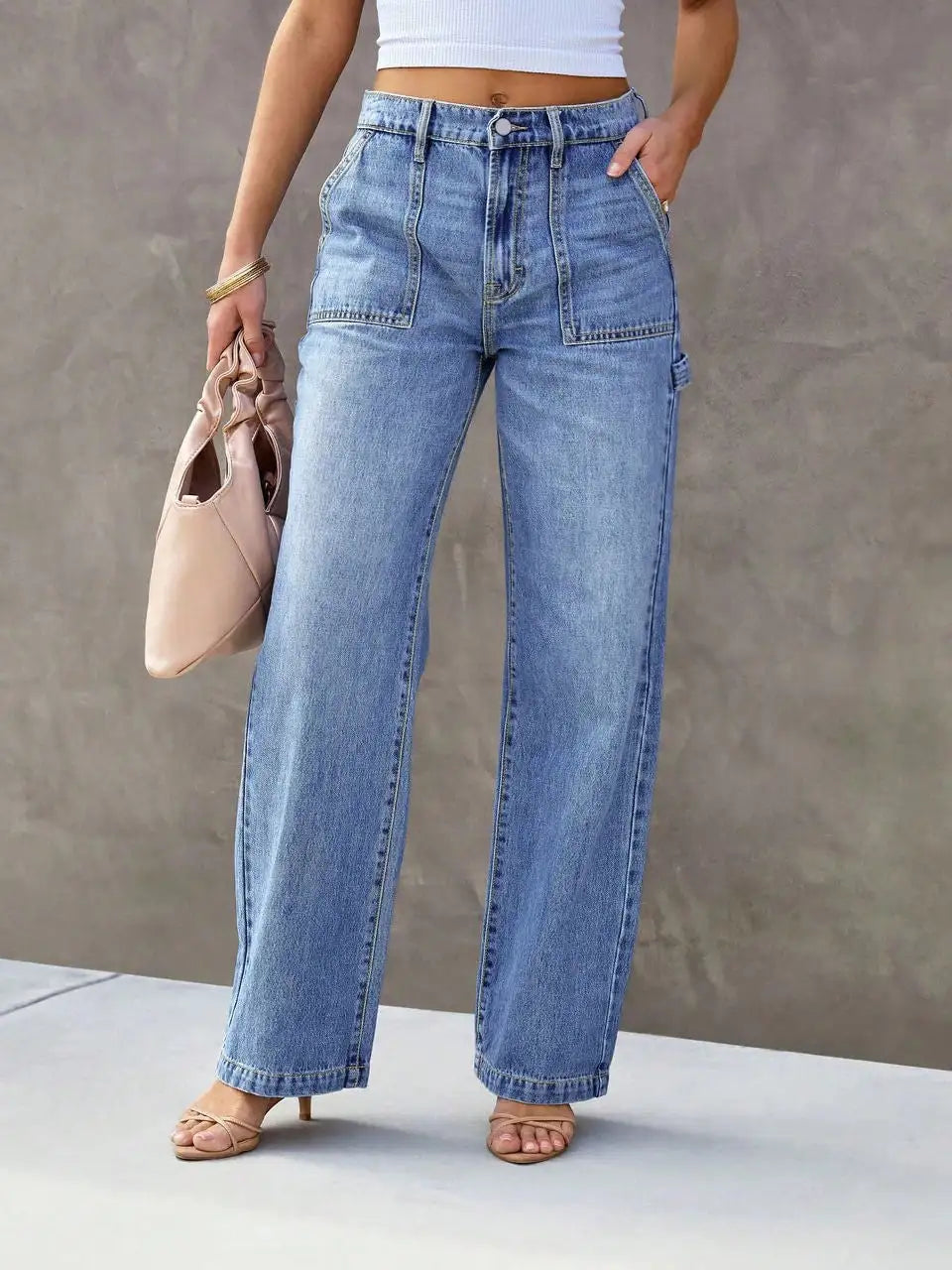 Light Blue Wide-Leg Jeans